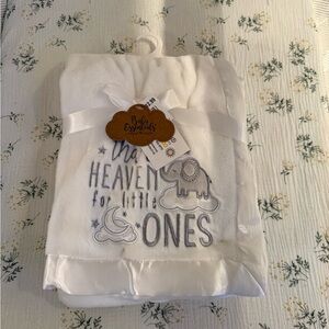 Baby Essentials Soft White Blanket with Embroidery